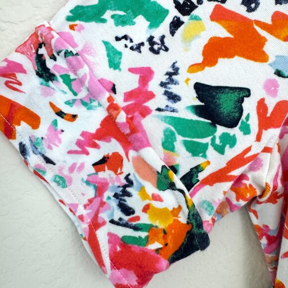 Chico's Womens Short Sleeve T Shirt Top Size L Floral Summer Pima Cotton Casual - Picture 4 of 6